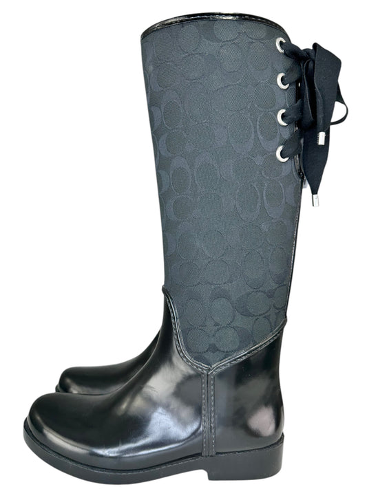 COACH NWT Black Tristee Rainboot Size 8