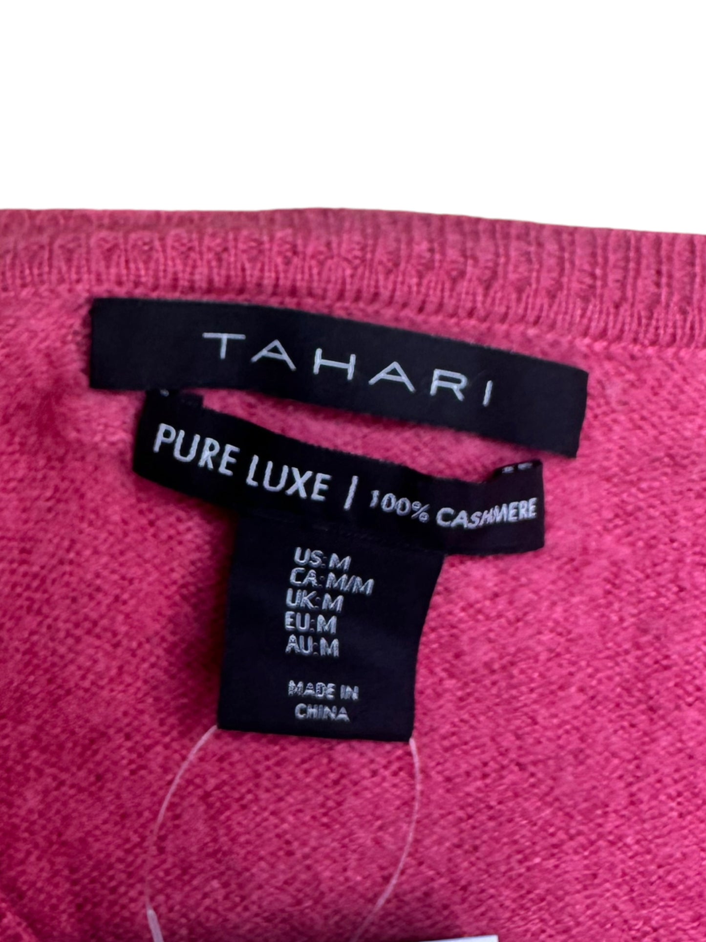 TAHARI 100% Cashmere Pink Sweater Size M