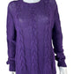 Wooden Ships NWT Purple Cable Knit Sweater Size M/L