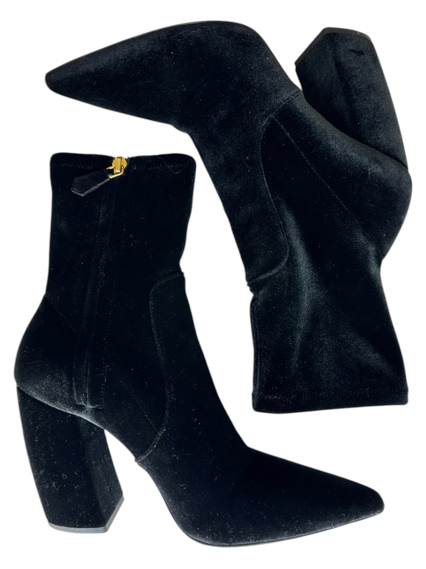 prada Black Velvet Bootie Size 37.5