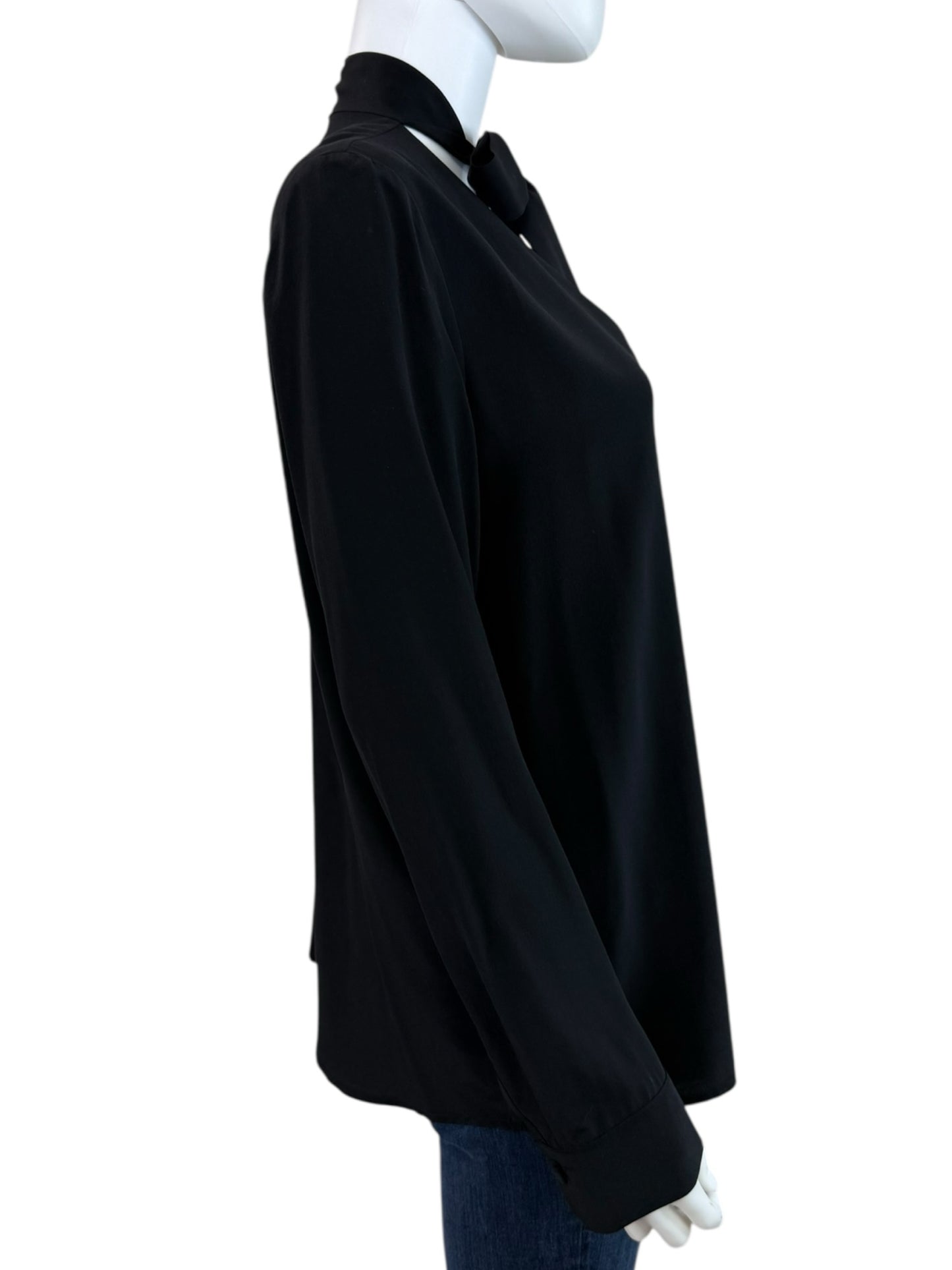 Judith & Charles Black 100% Silk Blouse Size 10