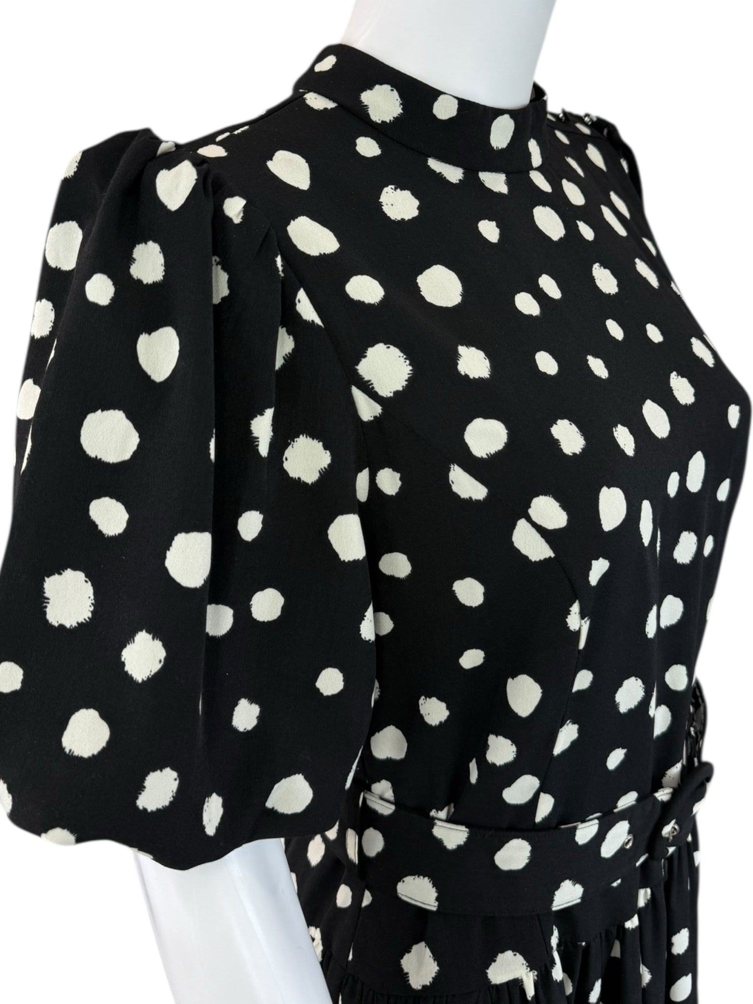 Adelyn Rae NWT Black Darlene Polkadot Dress Size M