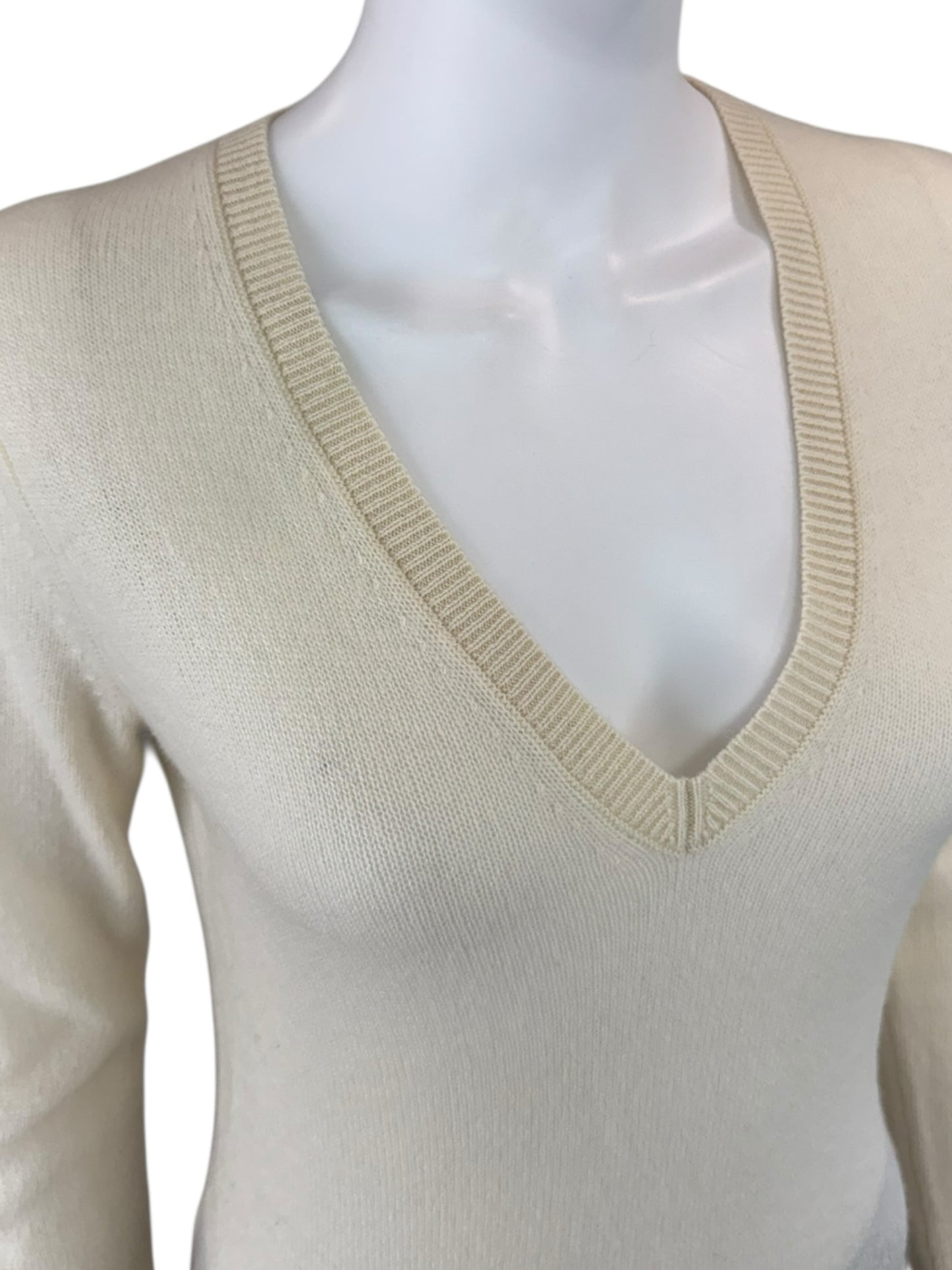 Theory Ivory 100% Cashmere Sweater Size S