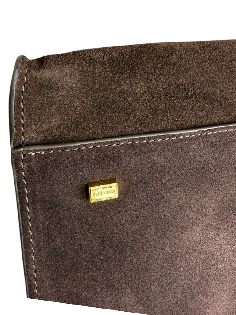 The Row Brown Suede Margaux 15 Buckle Tote Designer Handbag