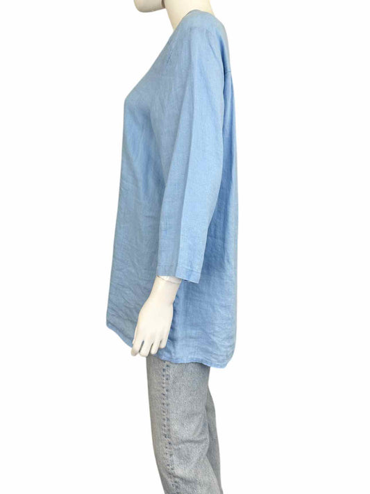 FLAX 100% Linen Powder Blue Tunic Size S