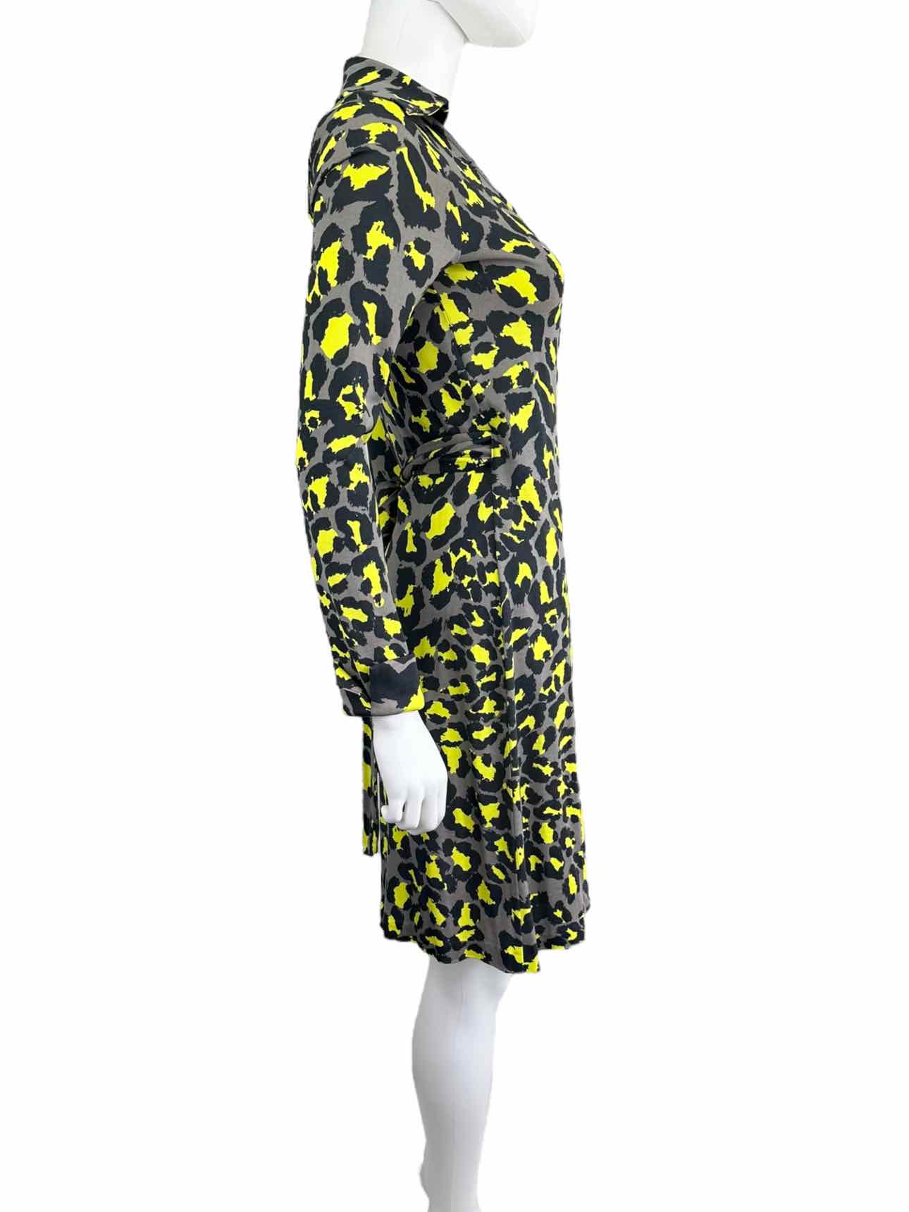 Diane von Furstenberg Leopard Print Silk Wrap Dress Size 4