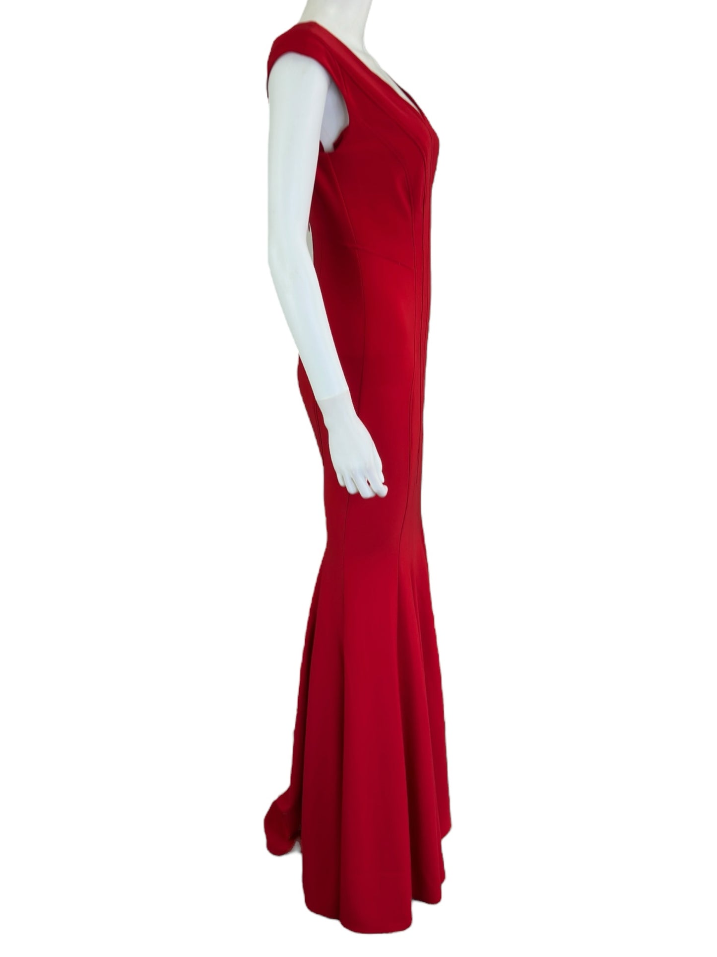 Betsy & Adam Red Maxi Formal Dress Size 10