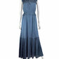 BANANA REPUBLIC Blue Satin Maxi Dress Size 0