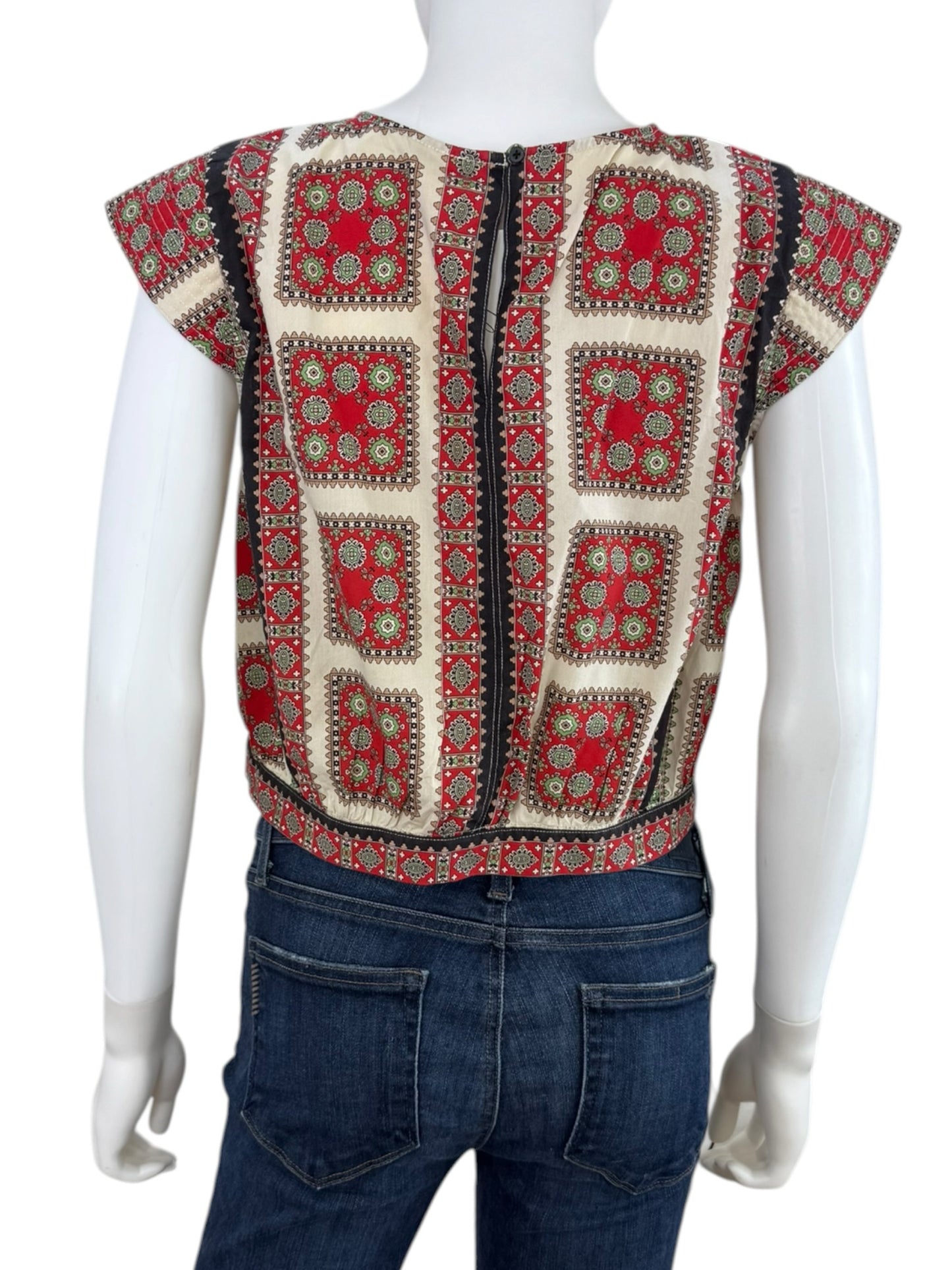 the great. Red Cropped Midland Top Size 0