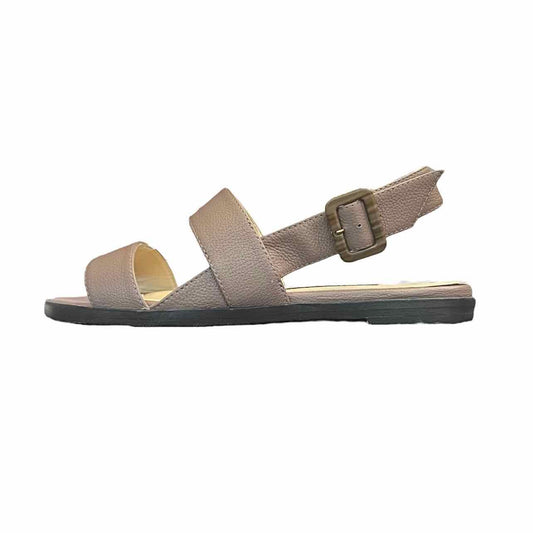 JIMMY CHOO Taupe Leather Sandals Size 38