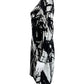 KAUFMAN FRANCO 100% Silk Black Abstract Print Shift Dress Size 2