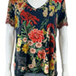 Johnny Was Floral Print Knit Top Size M