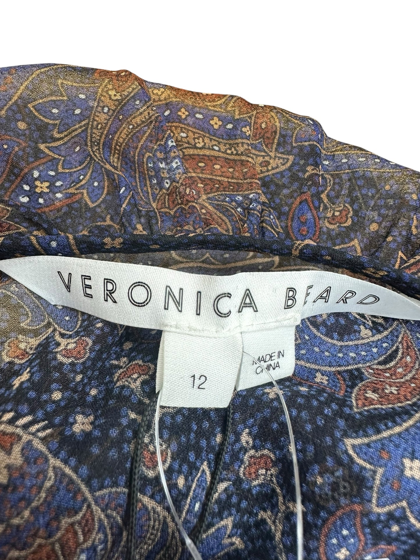 VERONICA BEARD Navy Paisley Kerfri Dress Size 12