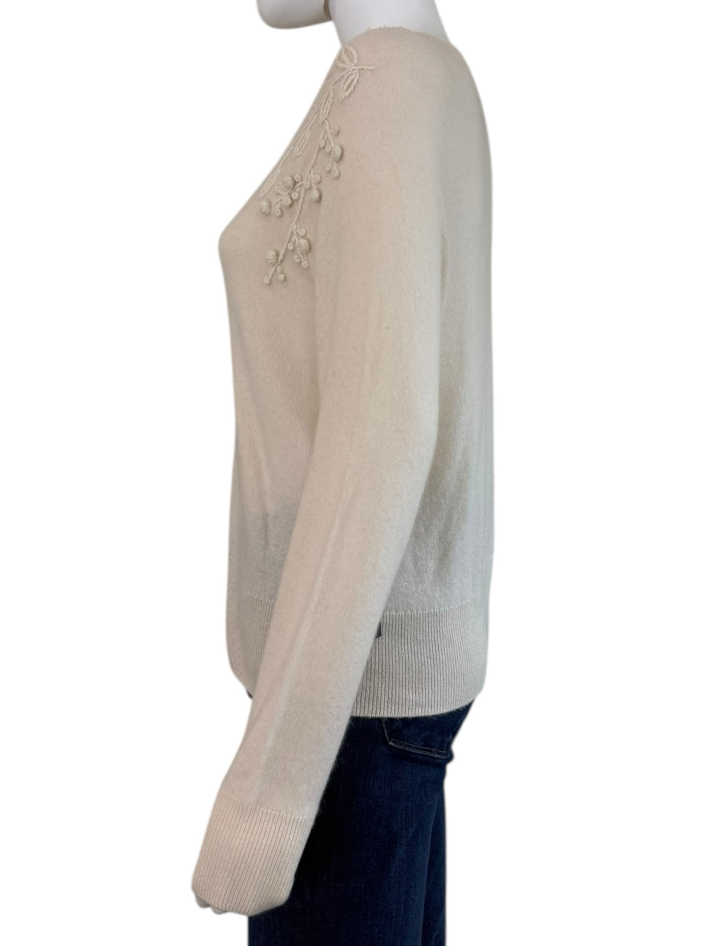 TAHARI NWT Ivory 100% Cashmere Sweater Size M