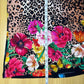 Johnny Was Floral Leopard Print Tee Size L