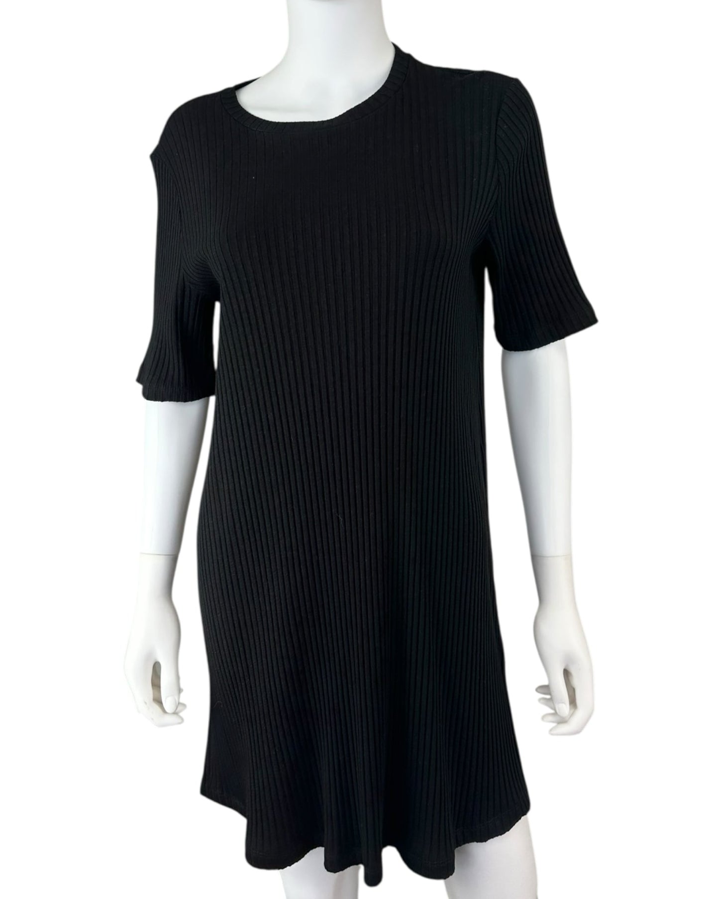 EILEEN FISHER NWT Black Ribbed Mini Dress Size S