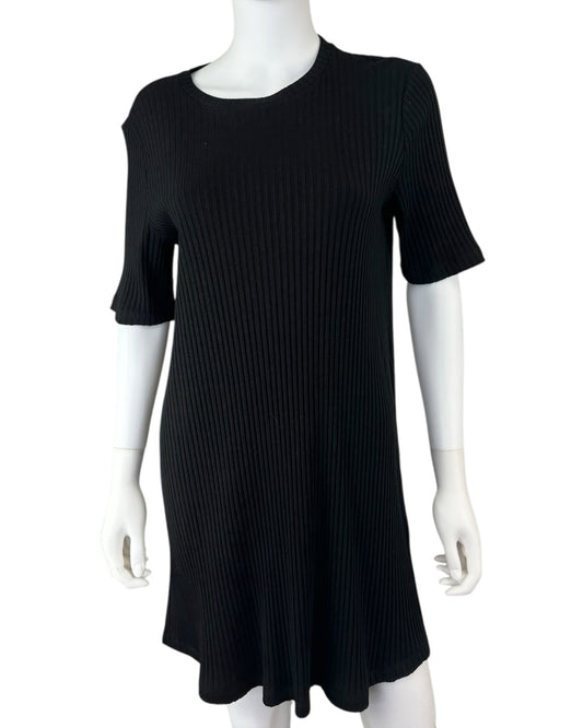 EILEEN FISHER NWT Black Ribbed Mini Dress Size S
