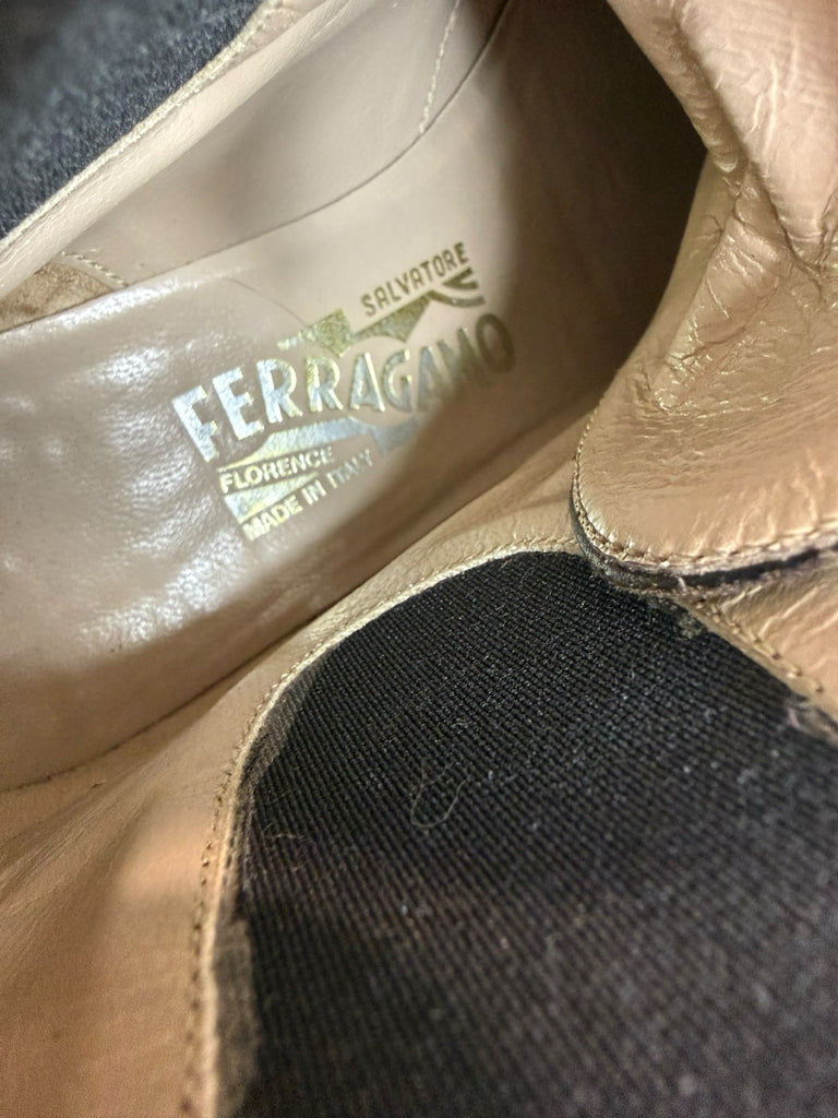 SALVATORE FERRAGAMO Brown Suede Boots Size 7.5