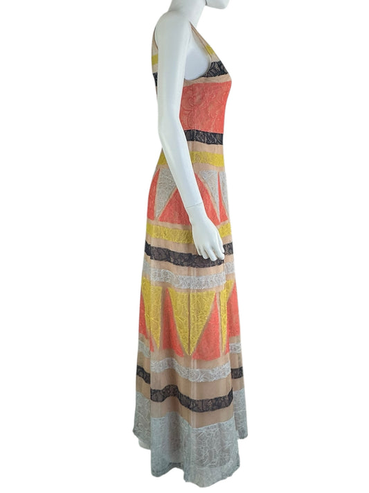 BCBGMAXAZRIA Colorful Maxi Dress Size 0