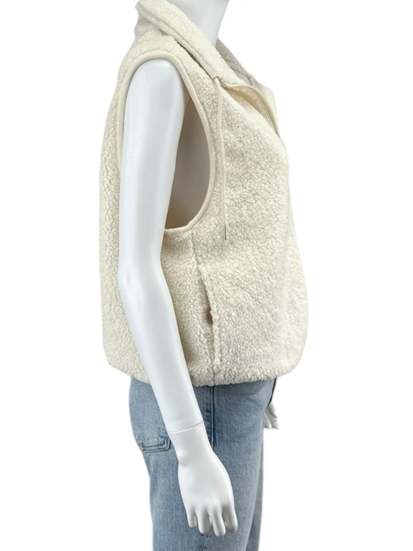 ATHLETA Cream Teddy Bear Vest Size L