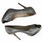 JIMMY CHOO Silver Glitter LUNA Pumps Size 38