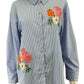 joie NWT Blue Striped Floral Button-down Shirt Size M