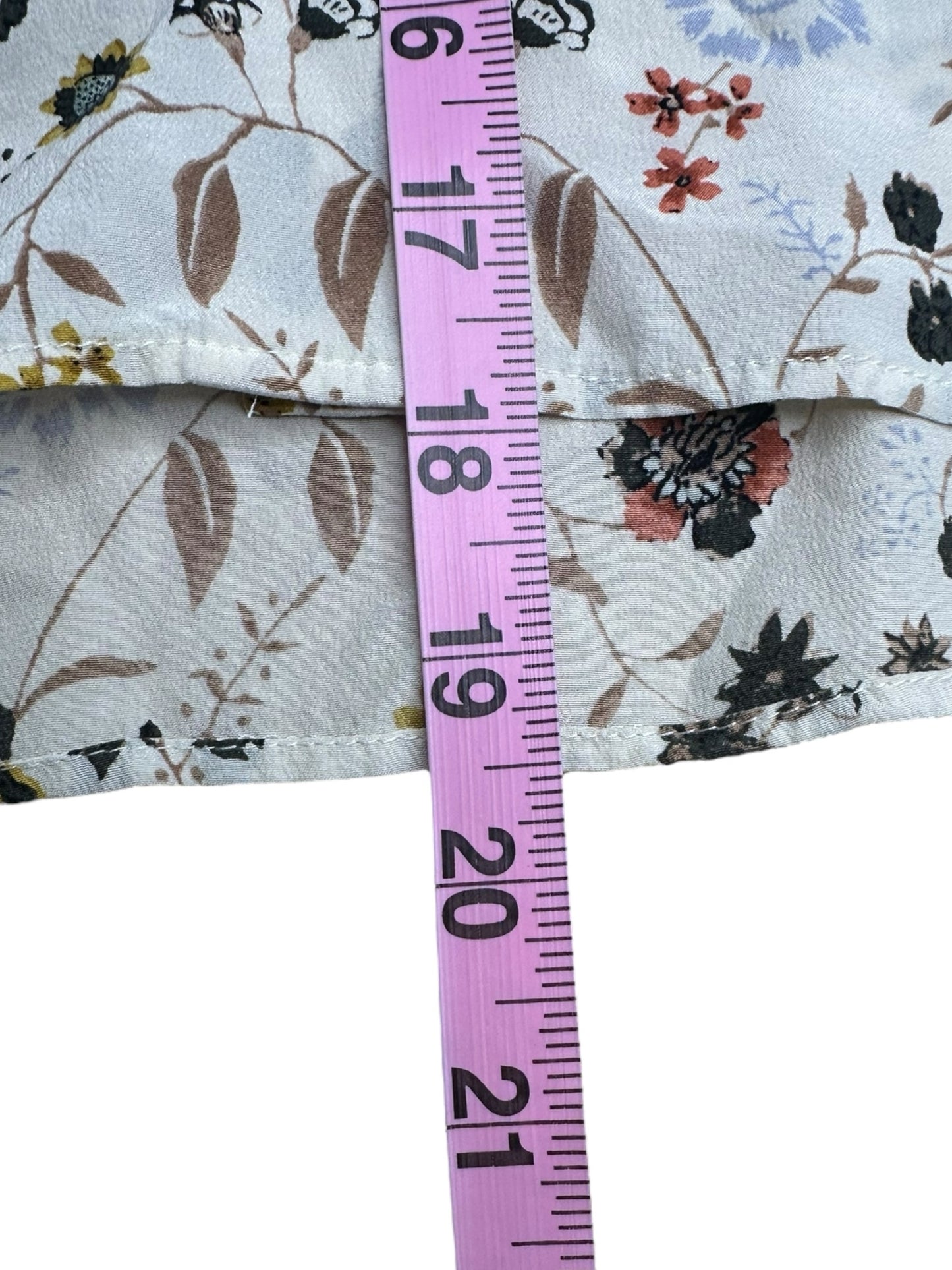 FRAME Cream Silk Floral Print Blouse Size S