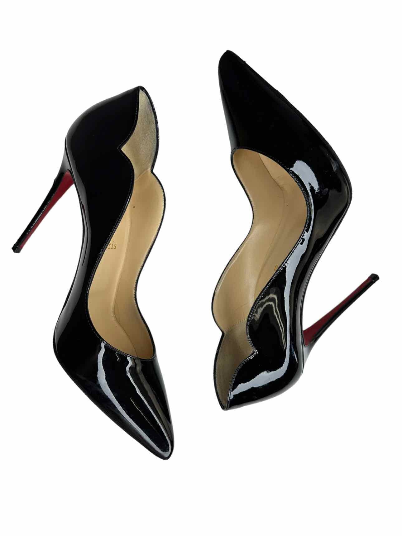 Christian Louboutin Hot Chick 100 Black Patent Pump Size 37