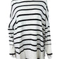 Adrianna Papell White Striped Turtleneck Sweater Size L