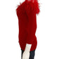MILLY NWT Ruby Red Feather Top Size M