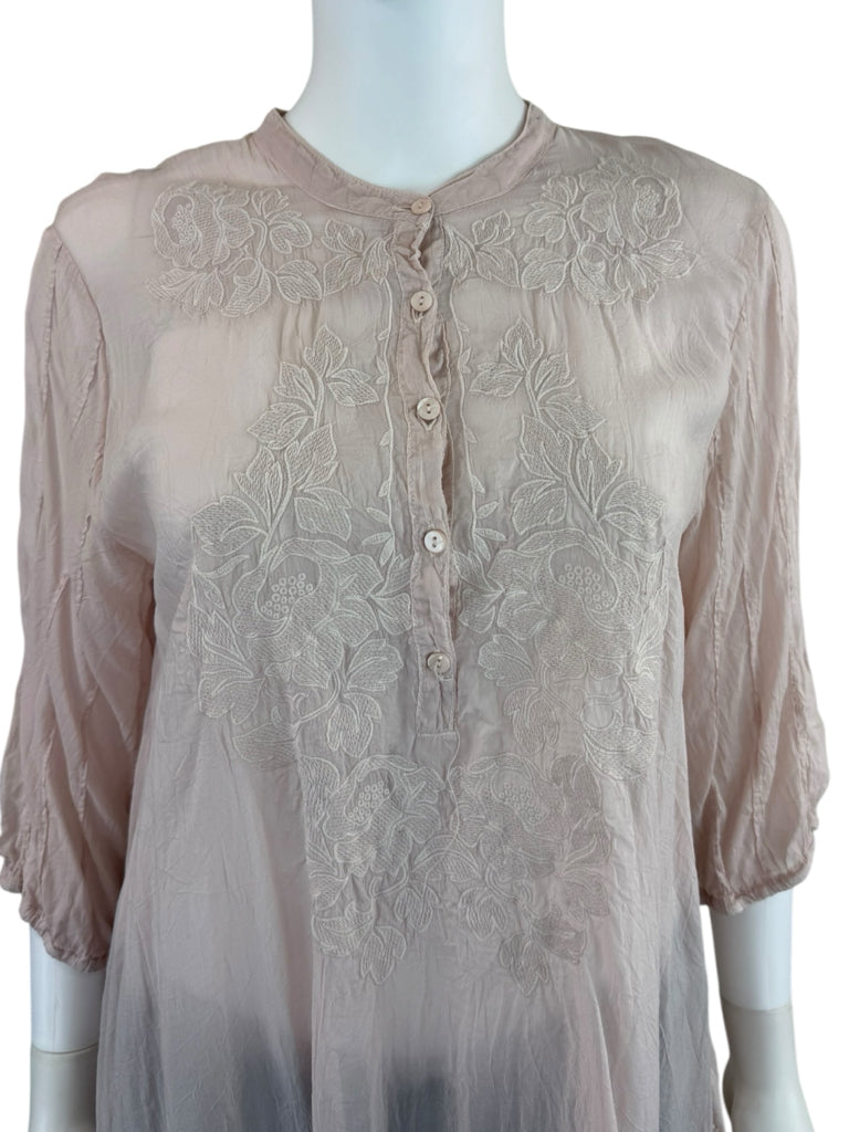 Johnny Was Blush Embroidered Tunic Size M
