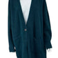 EILEEN FISHER Teal Wool Mohair Sweater Cardigan Size M