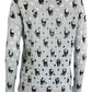 SKULL CASHMERE Gray Distressed 100% Cashmere Skull Sweater Size S