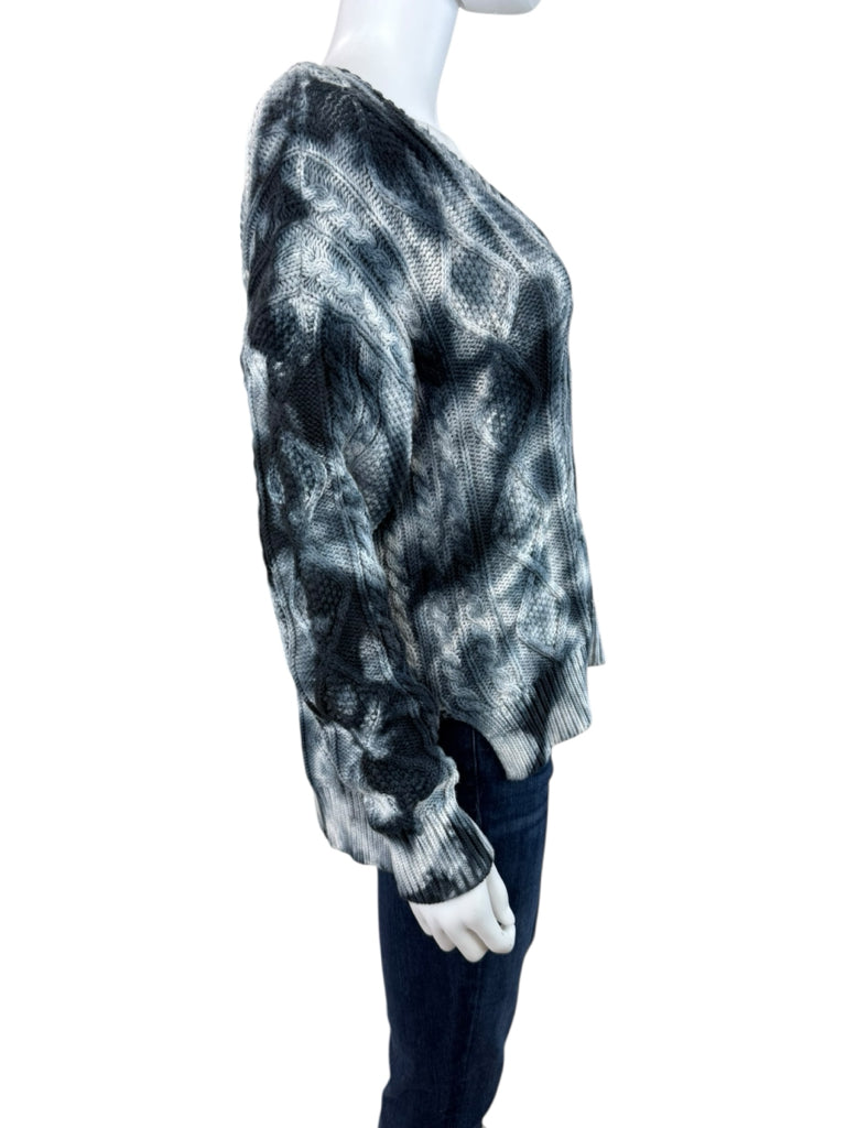 PILCRO Navy Tie Dye Joni Chunky Cable Sweater Size S