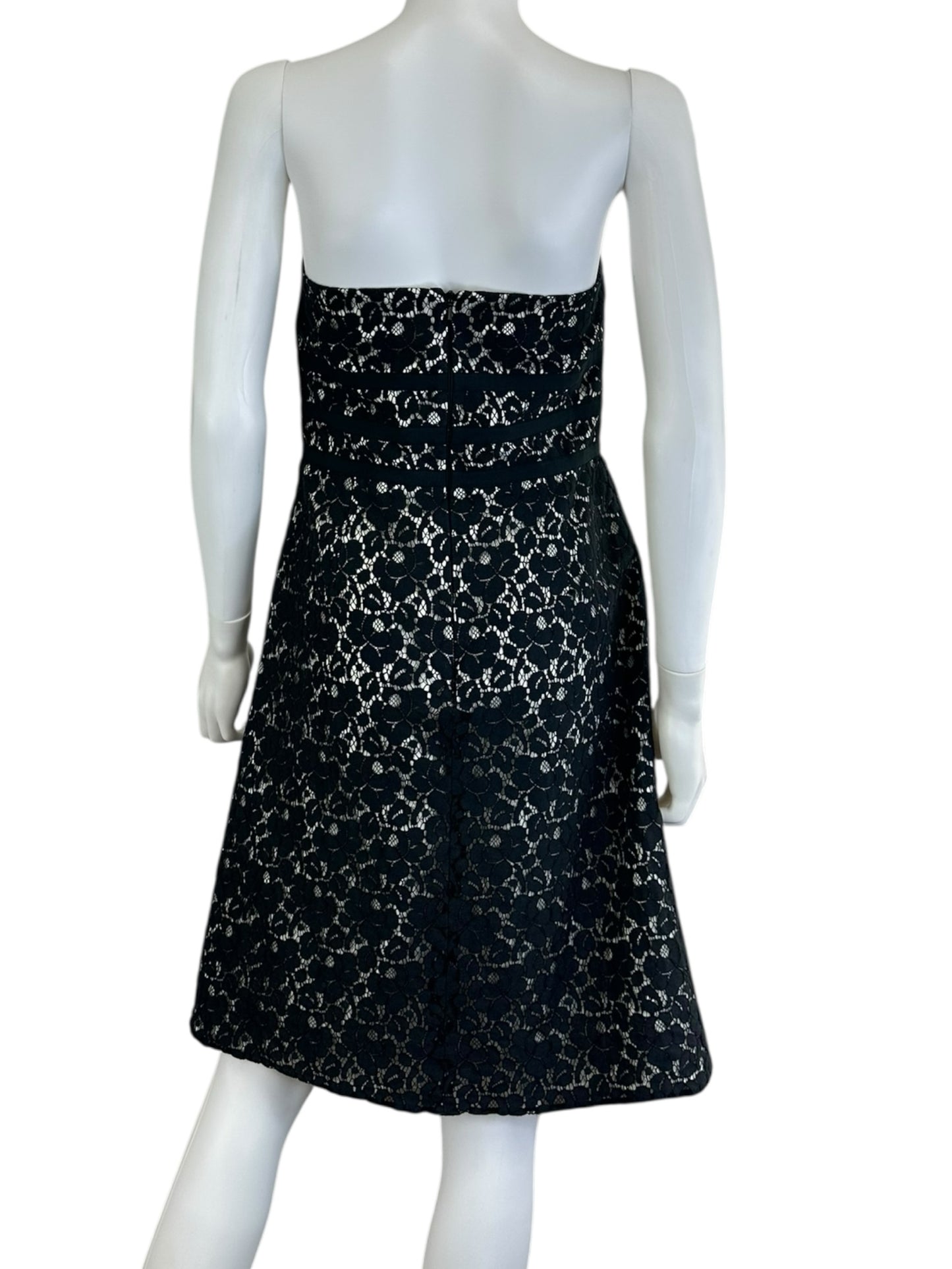 White House Black Market Black Lace Cocktail Dress Size 8