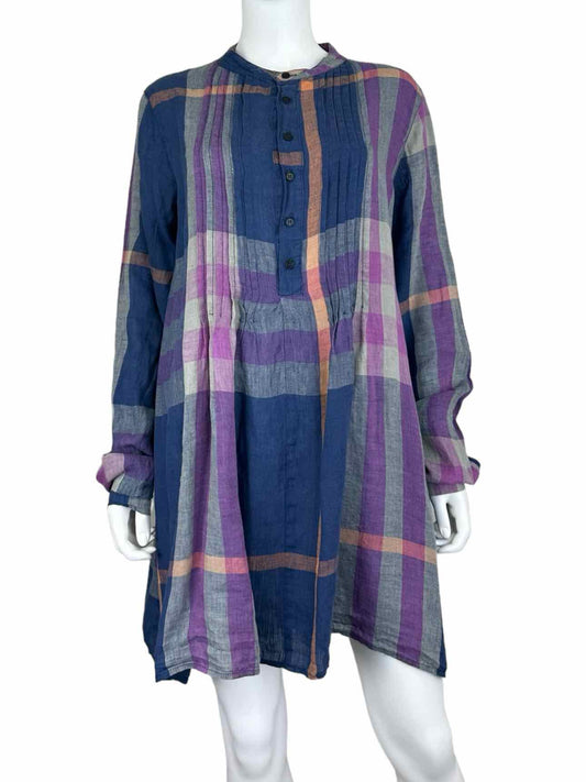 CP Shades x FREE PEOPLE Navy Plaid Dress Size S