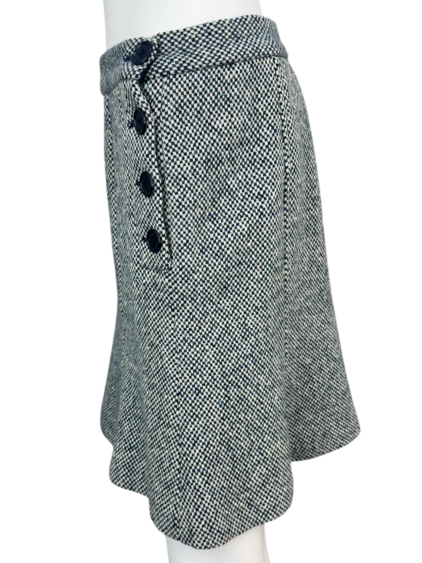 MARC JACOBS Blue 100% Virgin Wool Mini Skirt Size 6