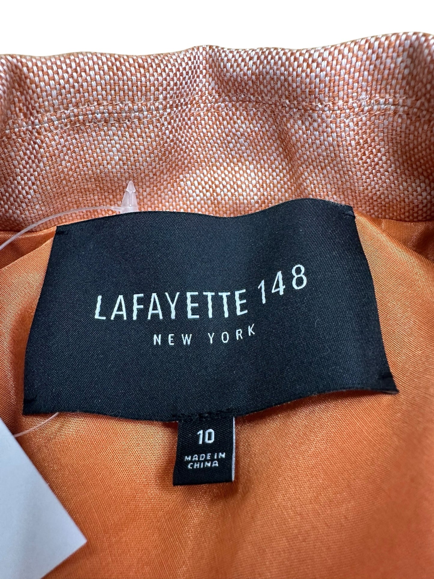 LAFAYETTE 148 NEW YORK Orange Linen 2 PC Blazer Set Size 10