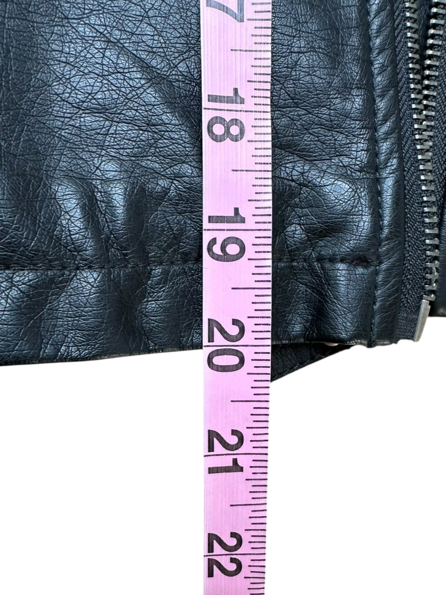 MAX STUDIO NWT Black Vegan Leather Moto Jacket Size M