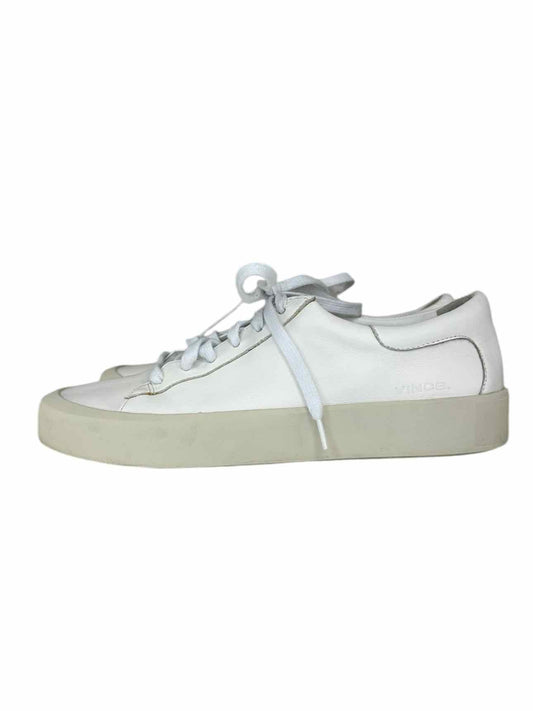 Vince. White Leather Sneakers Size 8