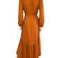Free People Orange Long Sleeve Sundress Size XS