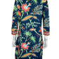 GRETCHEN SCOTT DESIGNS Navy Tropical Print Dress Size L