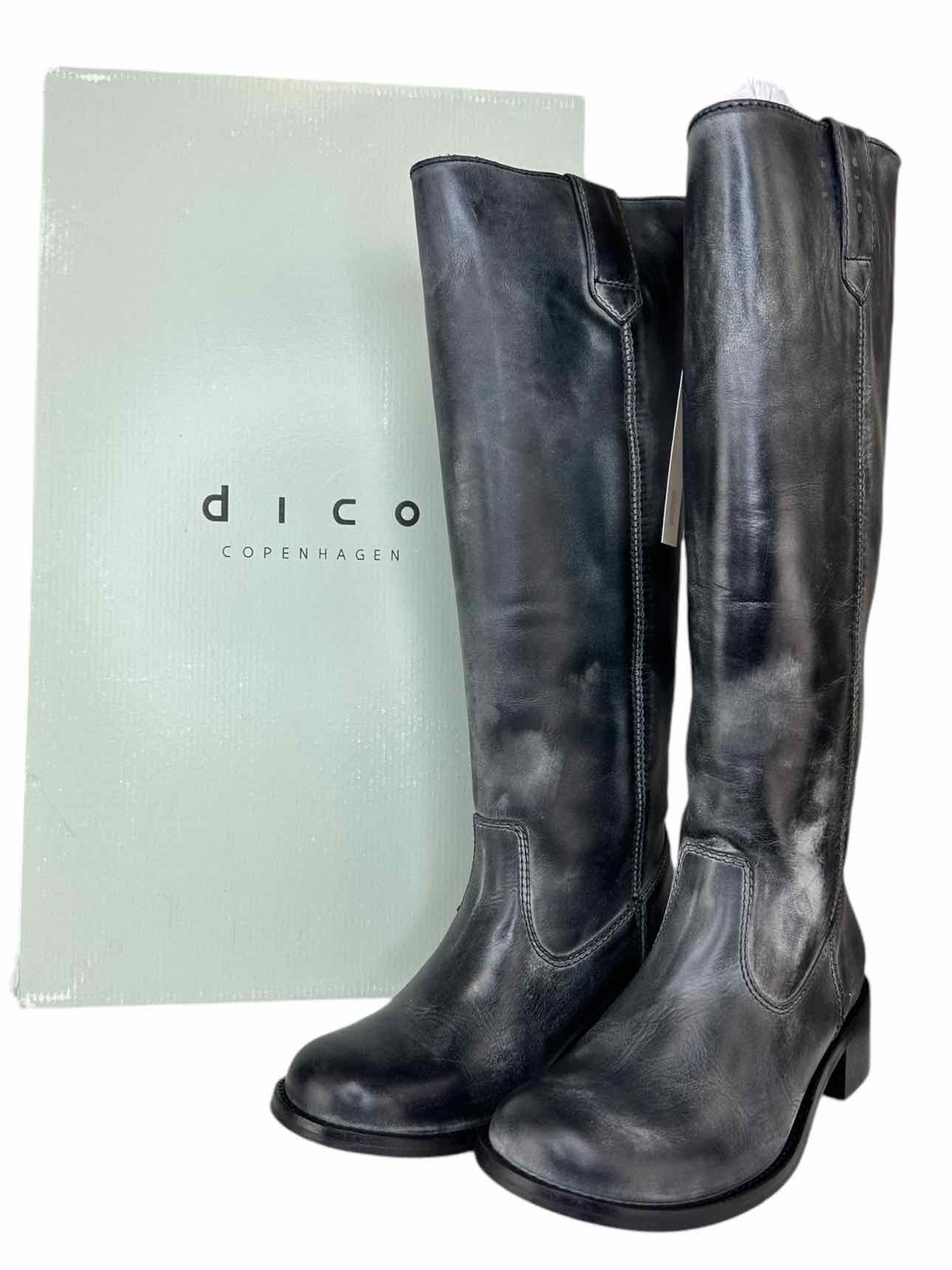 dico Escovado Black Distressed ANN Knee High Boots Size 38