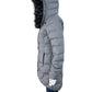 THE NORTH FACE Gray Quilted Dealio Faux Fur Trim Hooded Parka Jacket Size S