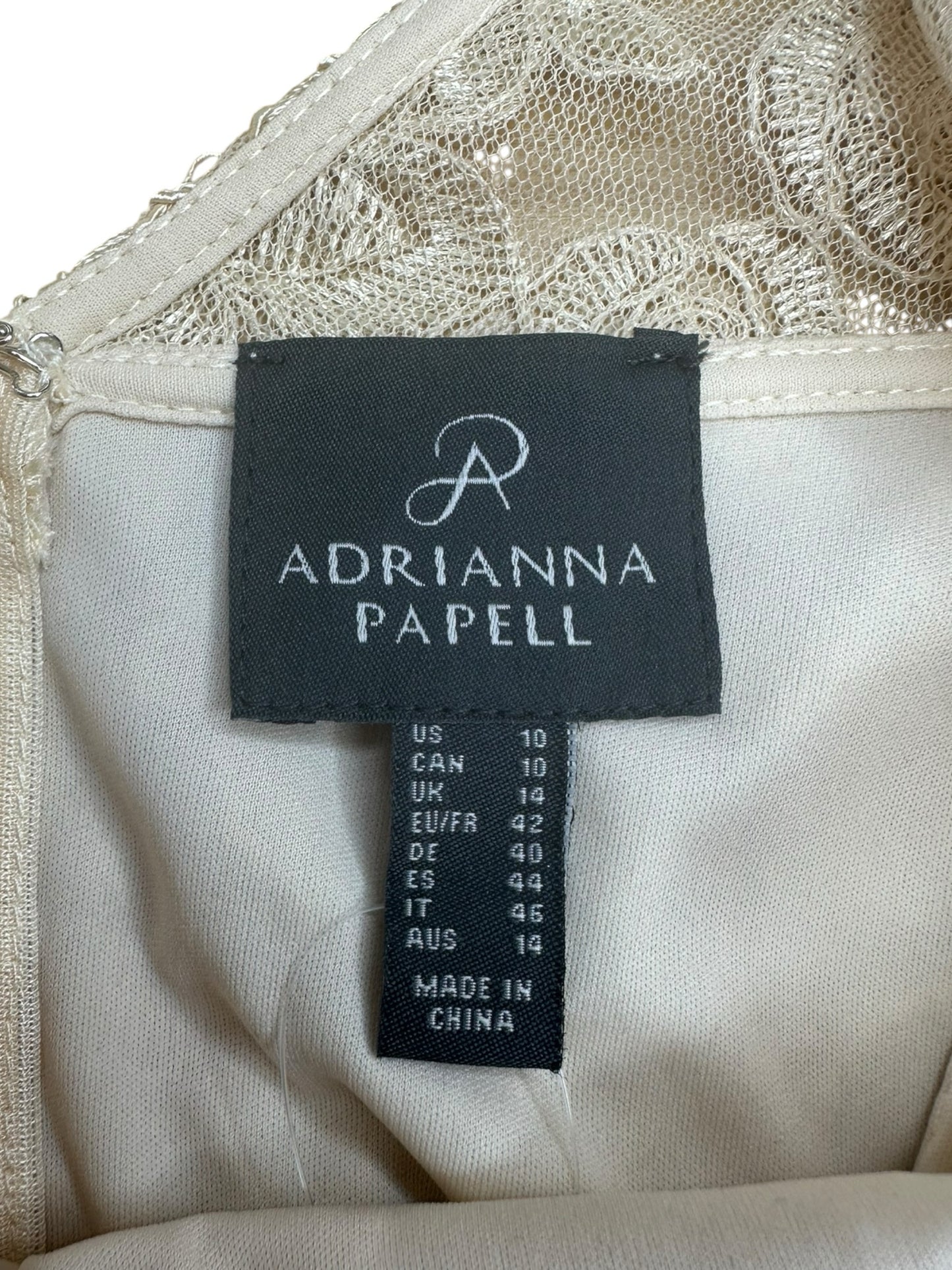 Adrianna Papell Cream Floral Lace Cocktail Dress Size 10