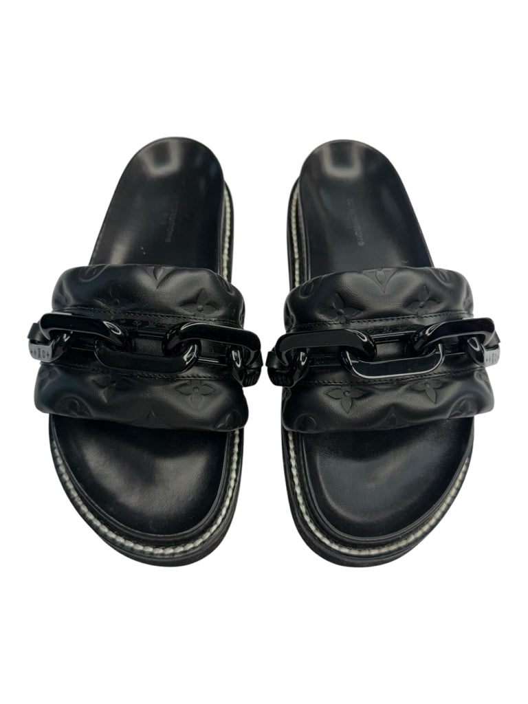 Louis Vuitton Black Sunset Flat Comfort Mule Size 37.5