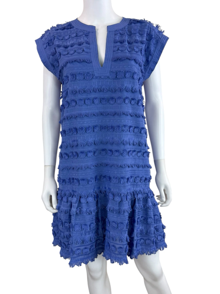 marie oliver Blue Fringe Mini Dress Size M