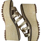 Sam Edelman Gold Laine Espadrille Platform Wedges Size 9
