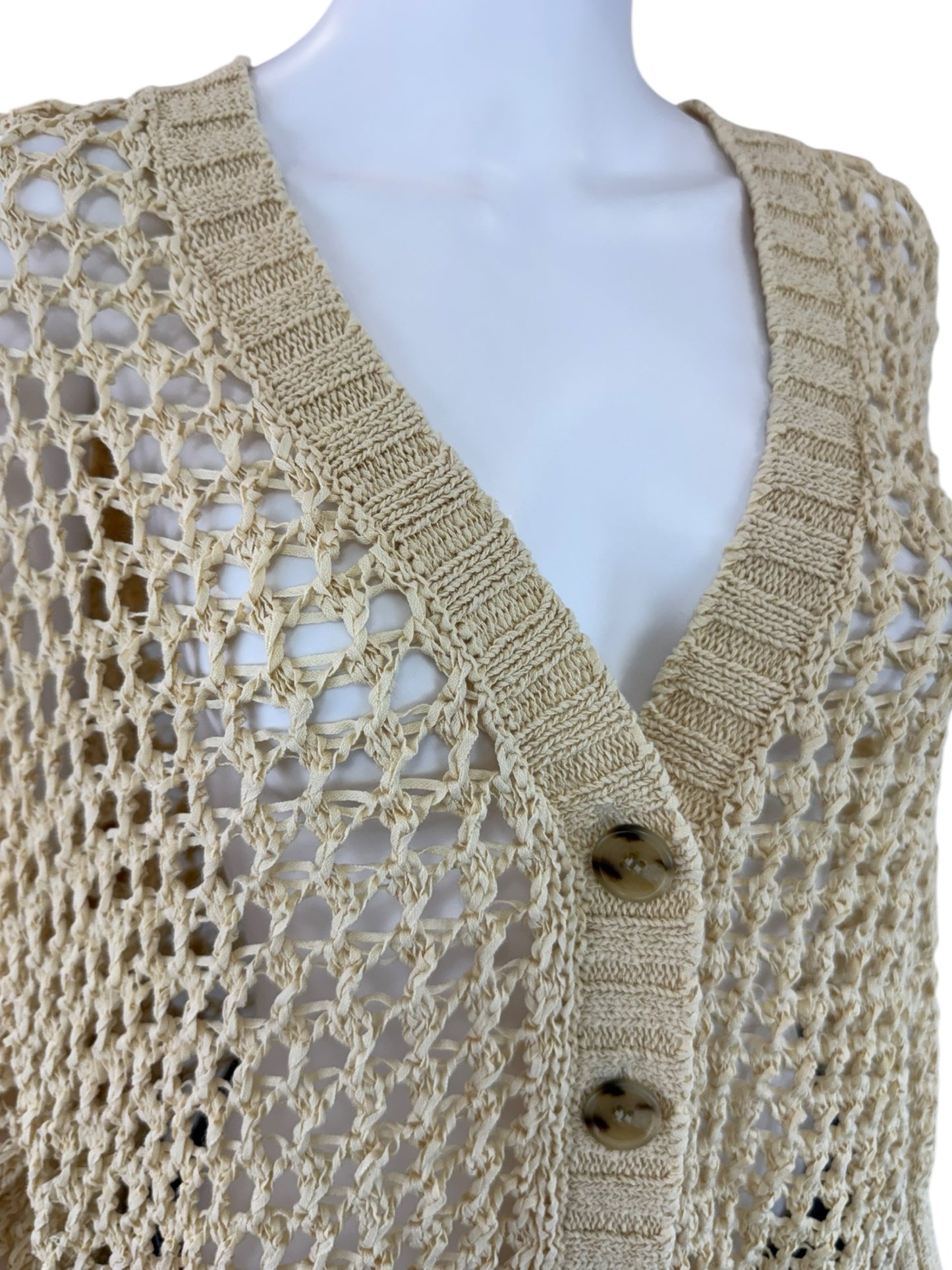 J. Crew NWT Buff Montauk Open Knit Sweater Cardigan Size XS