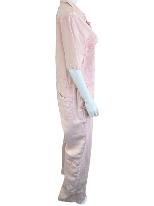 FAHERTY Light Pink Organic Cotton Jumpsuit Size L